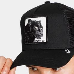 Goorin Bros. The Panther Trucker Hat / Black -Sports Fashion Clothing Store 101 0381 BLK the panther hat black D