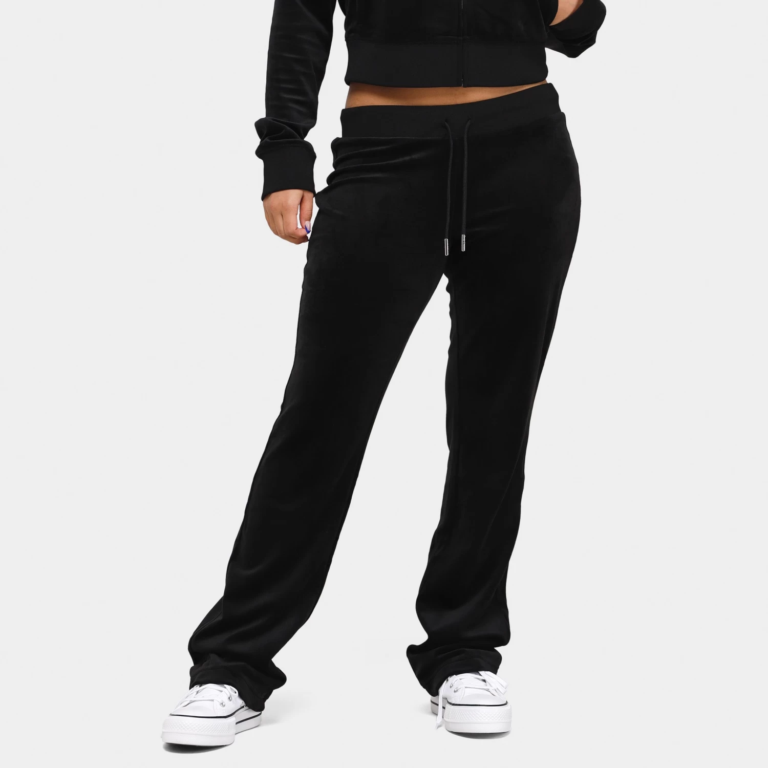 Juicy Couture Women's OG Big Bling Velour Track Pants / Liquorice