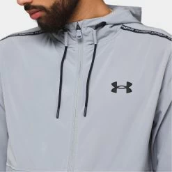 Under Armour Lock-Up Woven Jacket Steel / Black -Sports Fashion Clothing Store 1381127 035 under armour jd woven jacket steel black D