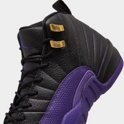 Jordan 12 Retro GS Black / Field Purple - Metallic Gold -Sports Fashion Clothing Store 153265 057 P3