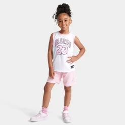 Jordan Child Girls' AJ23 Jersey And Shorts Set White / Pink