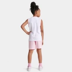 Jordan Child Girls' AJ23 Jersey And Shorts Set White / Pink -Sports Fashion Clothing Store 357559A9Y jordan child girls muscle shirt and shorts set off noir B