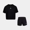 Jordan Child Girls' Essential Shorts And T-shirt Set / Black -Sports Fashion Clothing Store 35A805023 jordan child girls essential shorts and t shirt set black 1