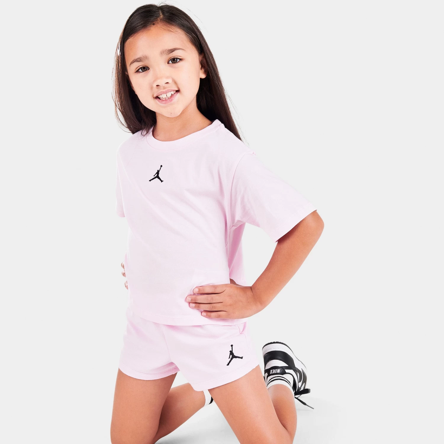 Jordan Child Girls' Essential Shorts And T-shirt Set / Pink Foam - Image 2