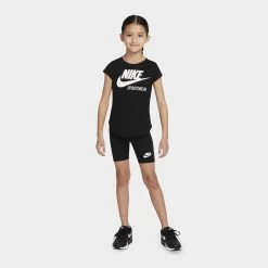 Nike Child Girls' Bike Shorts / Black -Sports Fashion Clothing Store 36J063 023 nike child girls bike shorts black C