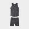 Nike Child Girls' Swoosh Tank And Bike Shorts Set / Black -Sports Fashion Clothing Store 36K920 023 nike child girls swoosh shorts and tank top black 1