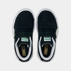 Puma Children's Suede Classic XXI Hook-and-Loop Black / White -Sports Fashion Clothing Store 38056301 puma children s suede black white 4