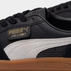 Puma Palermo Leather Puma Black / Feather Grey - Gum -Sports Fashion Clothing Store 396464 03 puma palermo lth black feather grey gum 6