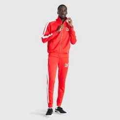 Puma Iconic T7 Track Pants PT / High Risk Red -Sports Fashion Clothing Store 53009811 iconic t7 track pants pt A