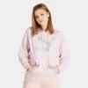 Puma Women's Classics Metallic Logo Pullover Hoodie Chalk Pink / Silver -Sports Fashion Clothing Store 53469816 clsc mtlc logohchlk pnkslvr A