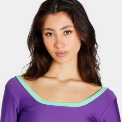 Puma X Dua Lipa Women’s Crop Long Sleeve T-shirt / Royal Purple -Sports Fashion Clothing Store 53663490 longsleeve cropped tee B