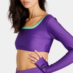 Puma X Dua Lipa Women’s Crop Long Sleeve T-shirt / Royal Purple -Sports Fashion Clothing Store 53663490 longsleeve cropped tee D