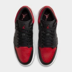 Jordan 1 Low Black / White - Gym Red -Sports Fashion Clothing Store 553558 066 jordan 1 low black gym red white 3