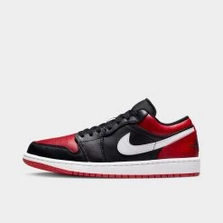 Jordan 1 Low Black / White - Gym Red