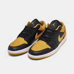 Jordan 1 Low Black / Yellow Ochre - White -Sports Fashion Clothing Store 553558 072 jordan 1 low black yellow ochre white 2