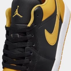 Jordan 1 Low Black / Yellow Ochre - White -Sports Fashion Clothing Store 553558 072 jordan 1 low black yellow ochre white 3