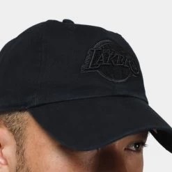 '47 BRAND 47 Brand Los Angeles Lakers Clean Up Cap / Black -Sports Fashion Clothing Store 5HARGWBLKB27 BLACK 47 los angeles lakers clean up cap black D