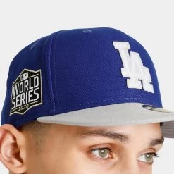 New Era Los Angeles Dodgers 59Fifty Letterman Cap / Blue -Sports Fashion Clothing Store 60296433 5950 ne letterman 13417 losdo D