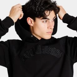 New Era Toronto Blue Jays Block Letter Pullover Hoodie / Black -Sports Fashion Clothing Store 60296850 m blkletter hoodiepo torjayco B