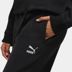 Puma Women's Classics Fleece Sweatpants / Puma Black -Sports Fashion Clothing Store 62141401 puma women s classics fleece sweatpants puma black F