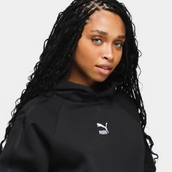 Puma Women's T7 Pullover Hoodie / Puma Black -Sports Fashion Clothing Store 62146801 puma women s t7 pullover hoodie puma black B