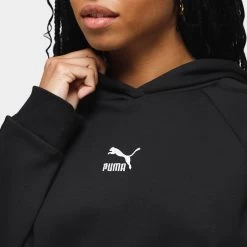 Puma Women's T7 Pullover Hoodie / Puma Black -Sports Fashion Clothing Store 62146801 puma women s t7 pullover hoodie puma black D