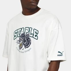 Puma X STAPLE Graphic T-shirt / Warm White -Sports Fashion Clothing Store 62220165 puma x staple graphic t shirt warm white D