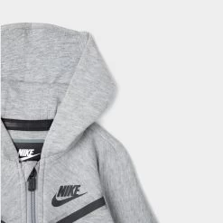 Nike Sportswear Infant Boys' Tech Fleece Full-Zip Coverall / Dark Grey Heather -Sports Fashion Clothing Store 66h053042 tech fleece cvl 2
