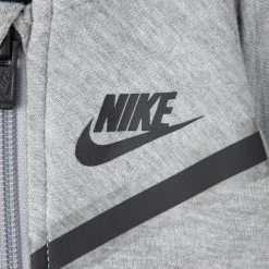 Nike Sportswear Infant Boys' Tech Fleece Full-Zip Coverall / Dark Grey Heather -Sports Fashion Clothing Store 66h053042 tech fleece cvl 3