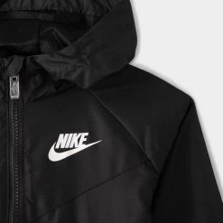 Nike Sportswear Child Boys' Windrunner Full Zip Jacket / Black -Sports Fashion Clothing Store 86C663 023 nike child boys windrunner black 2
