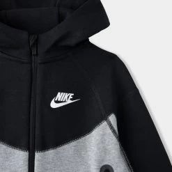 Nike Child Boys' Tech Fleece Full Zip Hoodie Set / Dark Grey Heather -Sports Fashion Clothing Store 86L050 G0E nike child boys techfleece fullzip hoodieset dkgreyheather 2