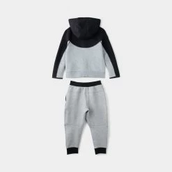 Nike Child Boys' Tech Fleece Full Zip Hoodie Set / Dark Grey Heather -Sports Fashion Clothing Store 86L050 G0E nike child boys techfleece fullzip hoodieset dkgreyheather 4
