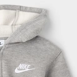 Nike Sportswear Child Boys' Club Fleece Full Zip Hoodie / Dark Grey Heather -Sports Fashion Clothing Store 86L089 042 nike child boys club fleece full zip hoodiedarkgreyheather 2