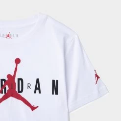 Jordan Junior Boys' High Brand Read T-shirt / White -Sports Fashion Clothing Store 955175001 brand tee 5 2