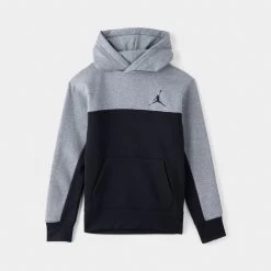 Jordan Junior Boys' Flight Line Pullover Hoodie / Carbon Heather