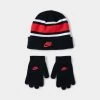 Nike Kids' Futura Beanie Set Black / Red - Grey -Sports Fashion Clothing Store 9A2837R1N nike futura beanie set black grey 1