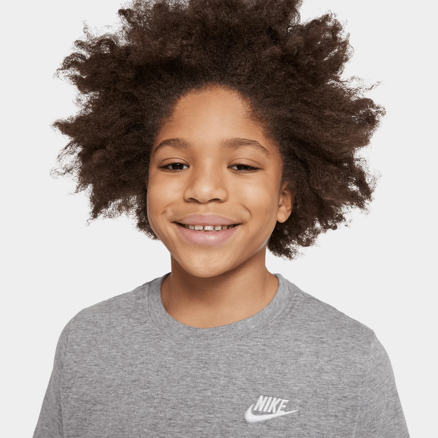 Nike Sportswear Juniors' Embroidered Futura T-shirt / Dark Grey Heather - Image 3