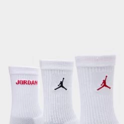 Jordan Juniors' Legend Crew Socks Box Set (6 Pack) / White -Sports Fashion Clothing Store BJ0343001 nike junior legend 6pk crew socks white 4