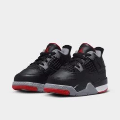 Jordan 4 Retro TD Black / Fire Red- Cement Grey -Sports Fashion Clothing Store BQ7670 006 jordan 4 retro td black fire red cement grey 2