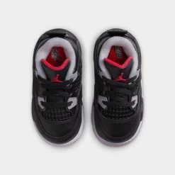 Jordan 4 Retro TD Black / Fire Red- Cement Grey -Sports Fashion Clothing Store BQ7670 006 jordan 4 retro td black fire red cement grey 3