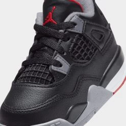 Jordan 4 Retro TD Black / Fire Red- Cement Grey -Sports Fashion Clothing Store BQ7670 006 jordan 4 retro td black fire red cement grey 6