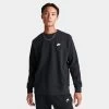 Nike Sportswear Club Fleece Crewneck Black / White -Sports Fashion Clothing Store BV2662 010 nike sportswear club fleece crewneck black white A