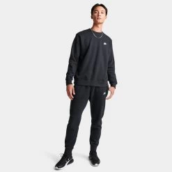 Nike Sportswear Club Fleece Crewneck Black / White -Sports Fashion Clothing Store BV2662 010 nike sportswear club fleece crewneck black white B