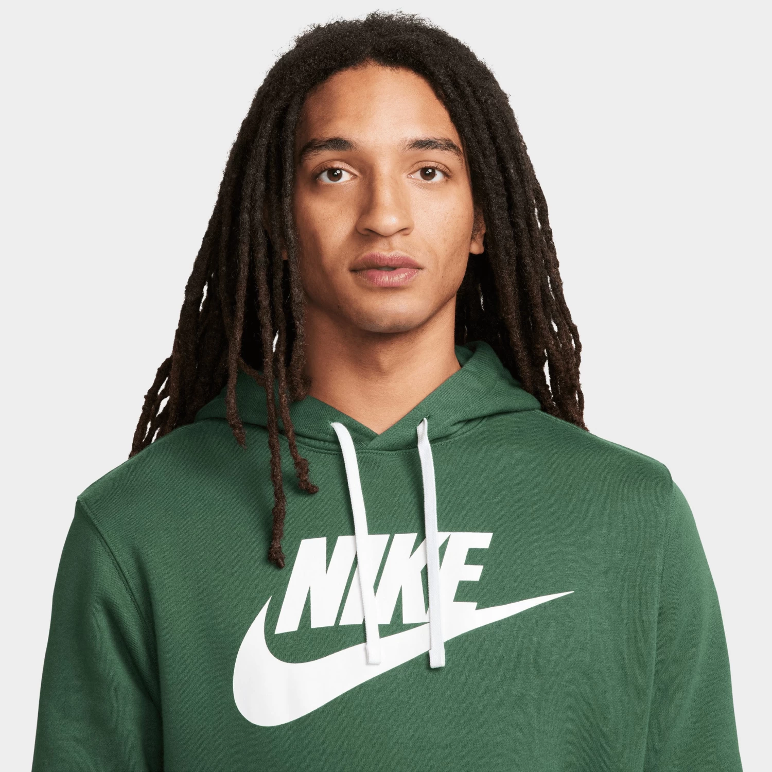 Nike Sportswear Club Fleece Graphic Pullover Hoodie Fir / White - White - Image 3