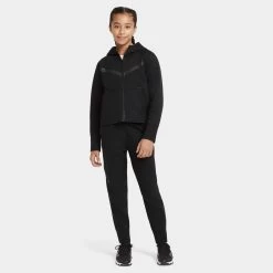 Nike Sportswear Junior Girls' Tech Fleece Pants Black / Black -Sports Fashion Clothing Store CZ2595 010 M1