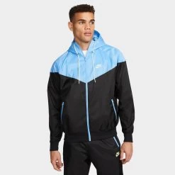 Nike Sportswear Windrunner Hooded Jacket Black / University Blue - Citron Tint
