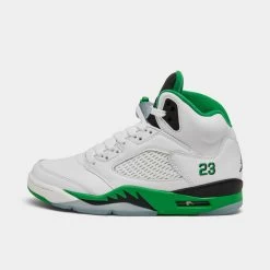 Jordan Women's 5 Retro White / Lucky Green - Black