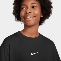 Nike Junior GIrls' Essential Boxy T-shirt / Black -Sports Fashion Clothing Store DH5750 010 nike junior girls essential boxy t shirt black 3