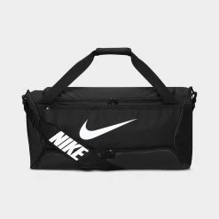 Nike Brasilia 9.5 Training Duffel Bag (Medium, 60L) Black / Black - White -Sports Fashion Clothing Store DH7710010 brsla 9.5 med trng duffel 2