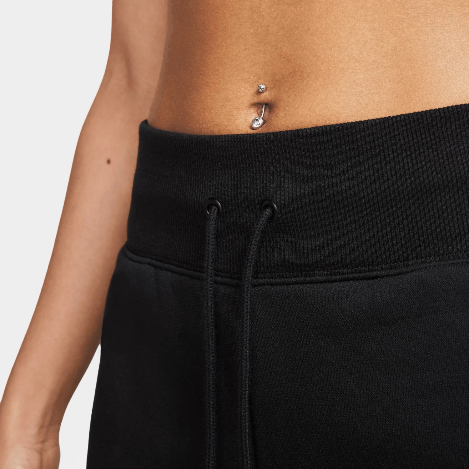 Nike Sportswear Women's Phoenix Fleece High-Waisted Wide-Leg Tracksuit Bottoms Black / Sail - Image 3